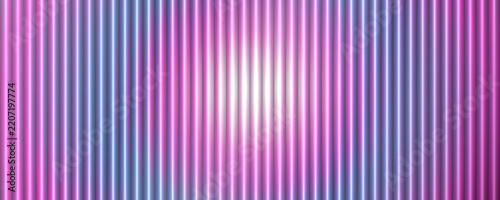 Abstract Digital Backdrop of Vertical Glowing Glass Rods with Purple Lighting