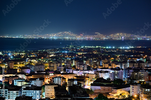 Izmir Night Skyline Across the Bay