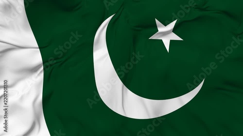 Pakistan flag animation seamless loop. high resolution flag 4k