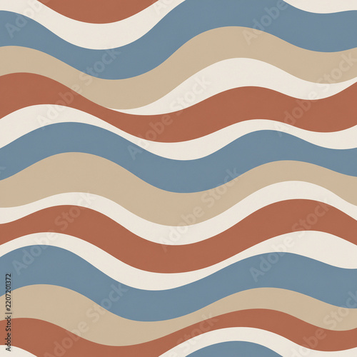 Flowing Abstract Wavy Stripe Pattern in Muted Colors