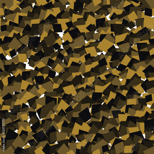 Seamless geometric pattern of scattered brown and black rectangles