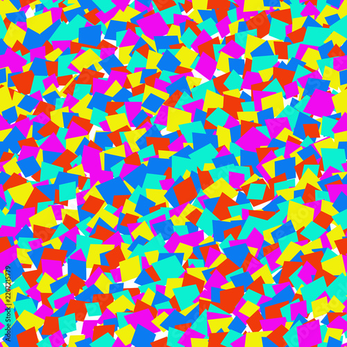 Vibrant seamless pattern of colorful scattered geometric squares