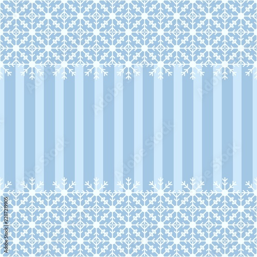 Snowflake blue and white seamless pattern background.