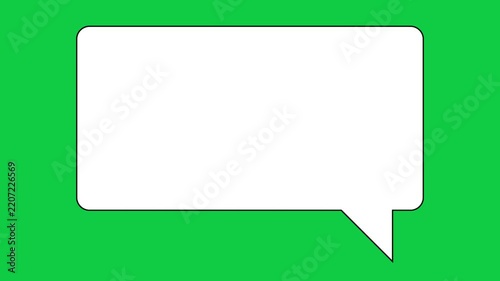 Message cartoon style popup animation with green screen background