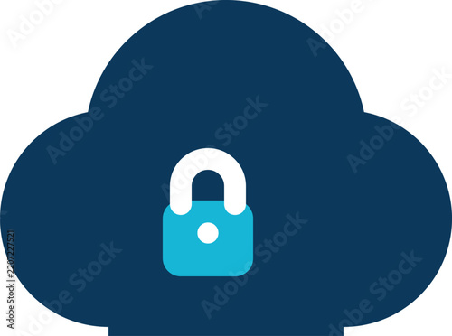 cloud lock icon for secure cloud storage