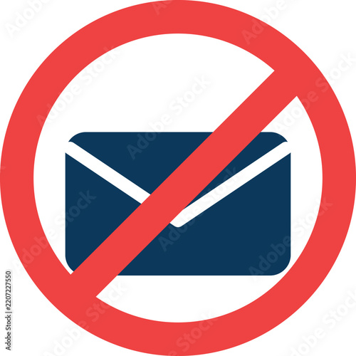 anti phishing email icon with blocked hook symbol