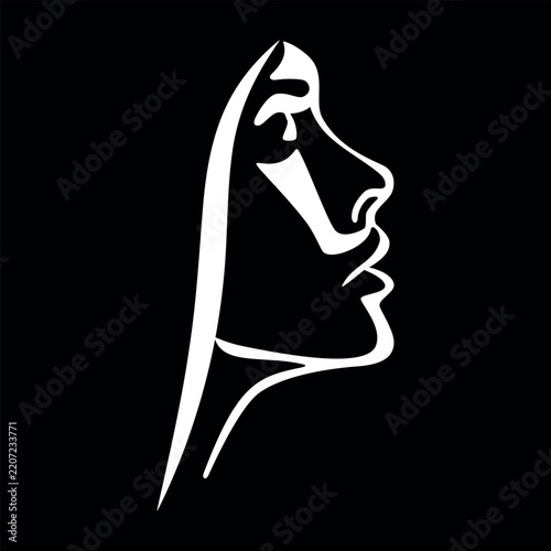 Beautiful girl vector. Minimalism style.
