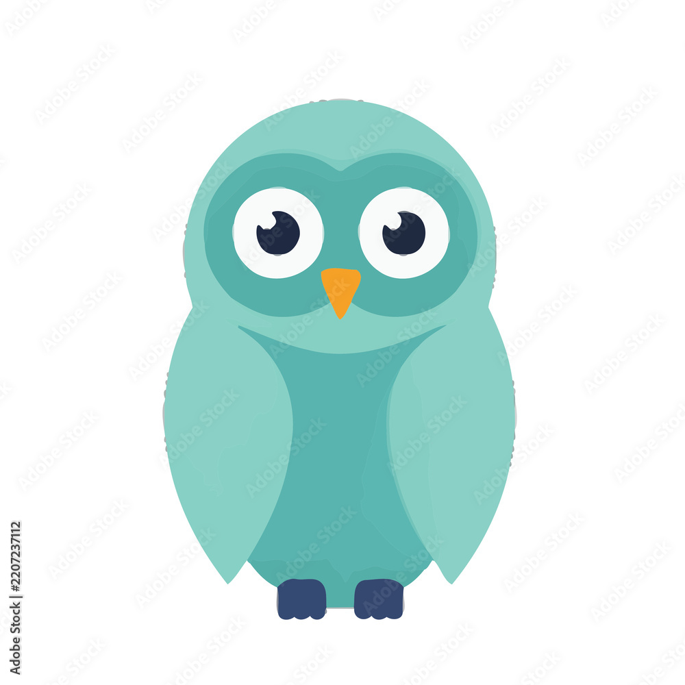 Fototapeta premium Stylized Teal Owl Illustration