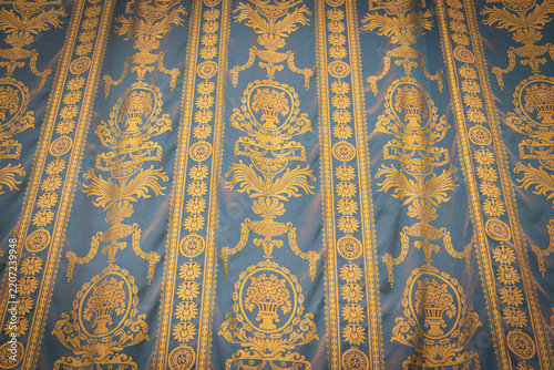 Spanish material blue and yellow-gold