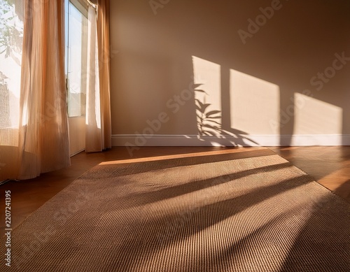 natural light effects a tranquil room filled with soft afternoon light and long shadows on the floor