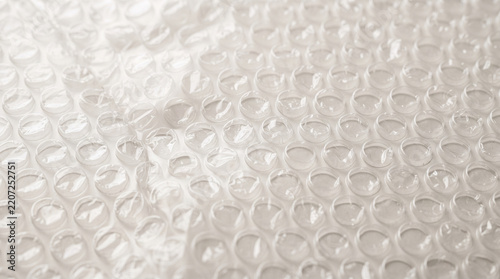 Transparent bubble wrap with repeating air pockets