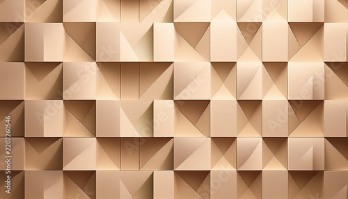 modern abstract background featuring geometric 3d tiles with soft beige tones and subtle shadows ideal for architectural interior design minimalist wall texture and sophisticated home decor