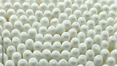 Background of many cotton swabs