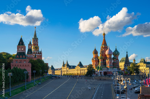 Saint Basil's Cathedral, Moscow Kremlin and Red Square in Moscow, Russia. Architecture and landmarks of Moscow.