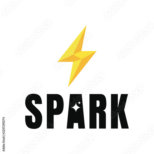 word text typography spark logo design concept idea