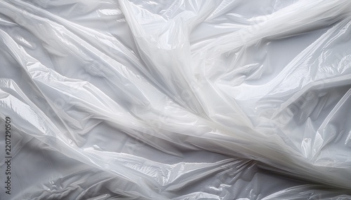 white crumpled plastic bag texture background clear cellophane wrap overlay effect for graphic design mockup