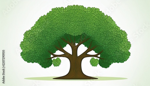 green tree isolated on white background