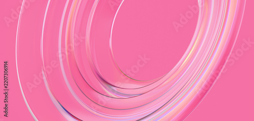 Pastel Pink Curved Liquid Wave Swirl Background 3D Render