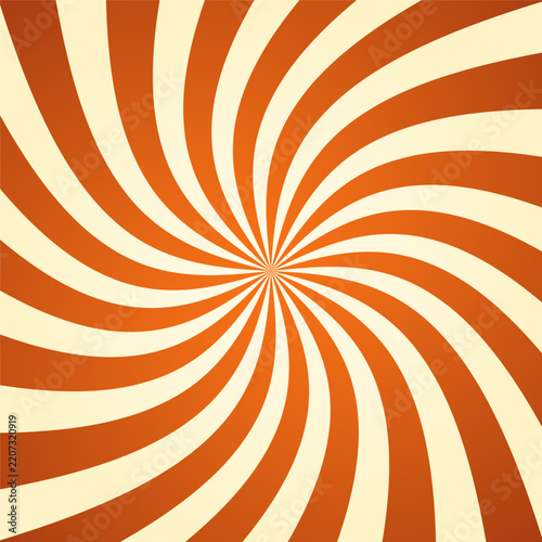 Cozy autumn orange spiral sunburst backdrop