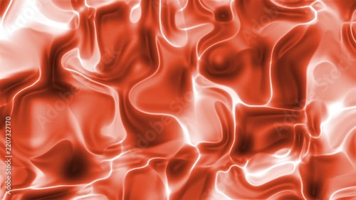Orange liquid waves with swirling patterns on glossy surface, suitable for abstract backgrounds, liquid textures, visual effects, and design projects.