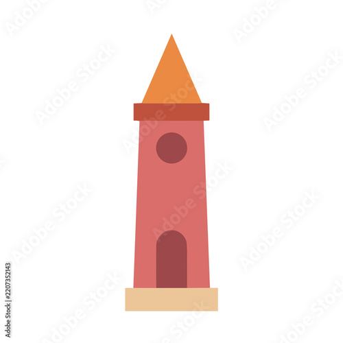 Stylized Tower Illustration Isolated on Transparent Background