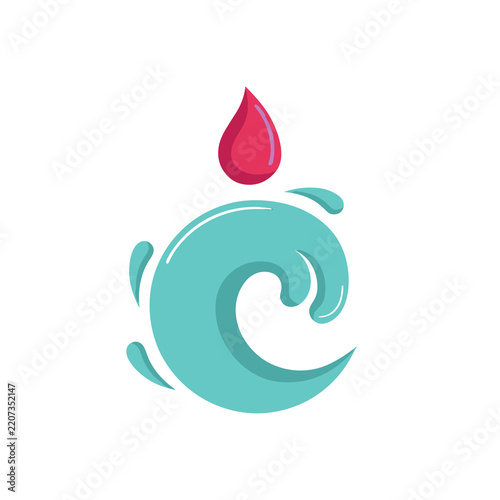 Stylized wave and drop