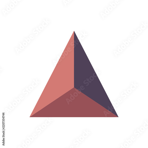 Plakat w ramie 3D Triangular Pyramid Geometric Shape