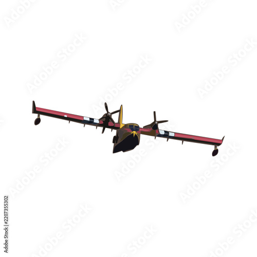 Airplane Firefighting illustration design template