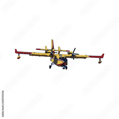 Airplane Firefighting illustration design template