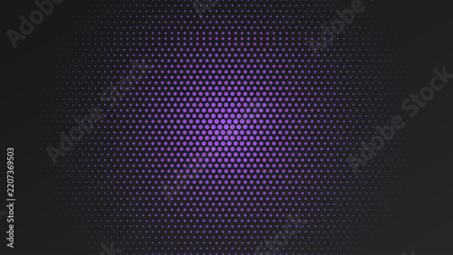 Abstract background, featuring a purple, halftone pattern of, circular dots with, a soft glowing, effect on a, dark charcoal gray, backdrop surface