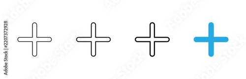 Plus icon vector. Add plus sign and symbol
