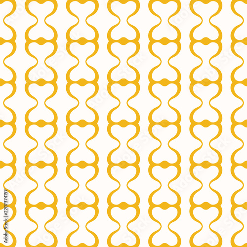 Seamless geometric pattern with yellow abstract shapes on white background