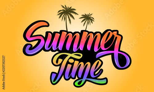 Summer Time 3D Typography Text Effect Design for Creative Branding
