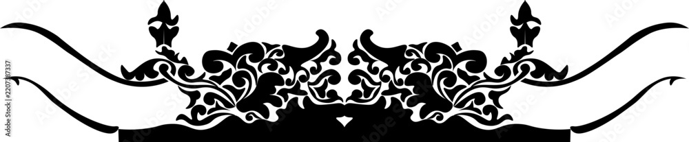 Fototapeta premium traditional pattern of sumatera. floral pattern with dark color
