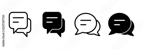Chat icon set vector. speech bubble sign and symbol. comment icon. message