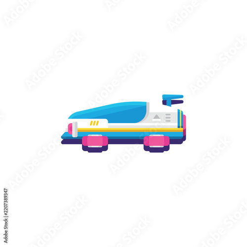 Personal hovercar flying vehicle, futuristic individual air transportation technology concept