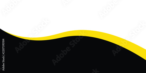 Yellow black and white abstract wavy background template