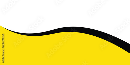 Yellow black and white abstract wavy background template