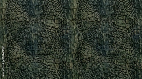 dark green alligator skin texture seamless background close up showing intricate reptile scales and leathery pattern for luxury fashion design