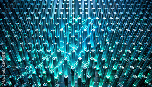 Fototapeta Futuristic Data Processing Architecture Generative AI