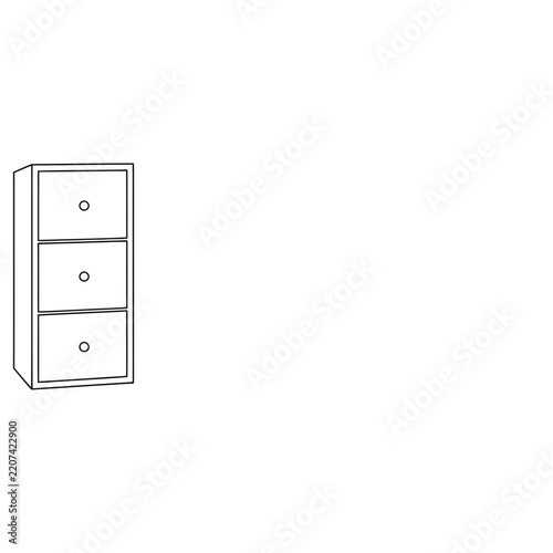 Three Drawer Filing Cabinet Illustration