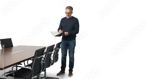 Professional Presenter Demonstrating Laptop Setup In Conference Room.