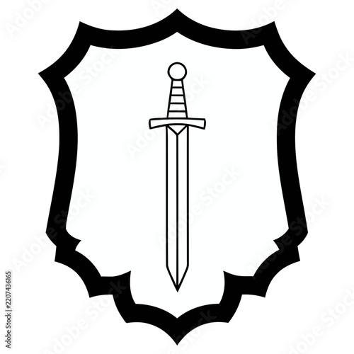 Shield with sword emblem