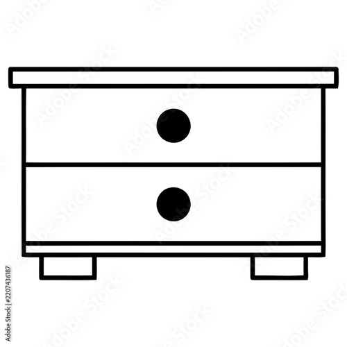 Simple illustration of a two-drawer chest