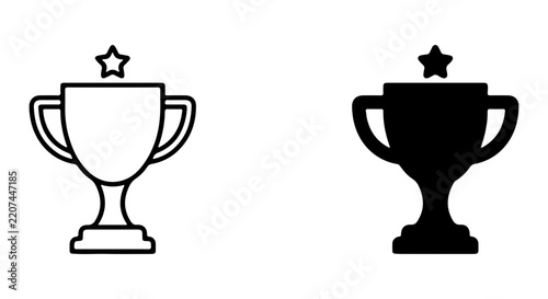 Trophy Icon Set: Award, Victory, Achievement, Success, Recognition, Competition, Sports, Graphic Resources