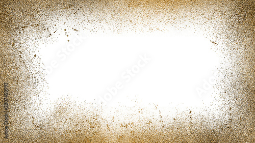 Vintage Grunge Border Frame Overlay with Distressed Brown Texture and Isolated Center | gold shimmers