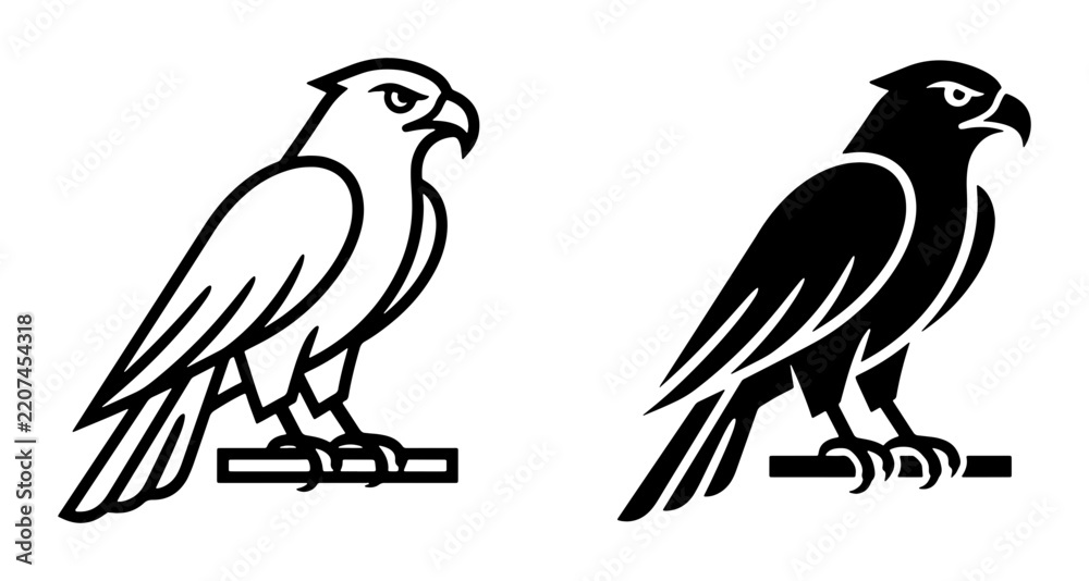 Fototapeta premium Eagle silhouette perched on a branch for logo
