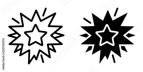 Starburst with star inside silhouette for logo element
