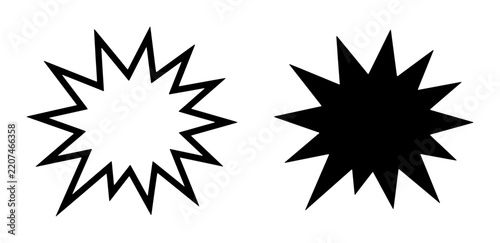 Explosion shape silhouette for logo or sticker