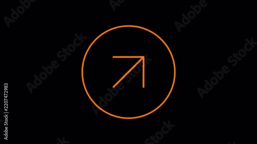 Animated Orange Circle Arrow Icon Motion Graphic